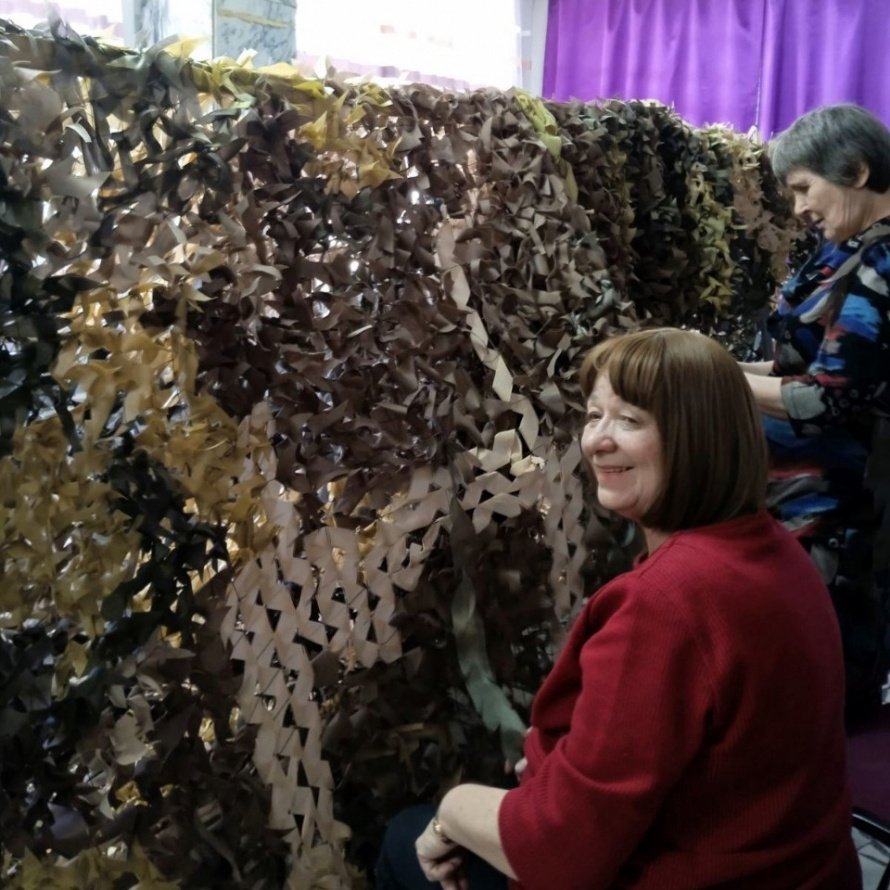 Маскировочная сеть из лент спанбонда